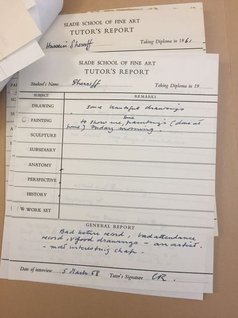 Form. A tutor's report includes a place to write a Student's Name, as well as a chart with columns for Subjects and Remarks. Notes are written into the Remarks in the entries for “Drawing” and “Painting.”