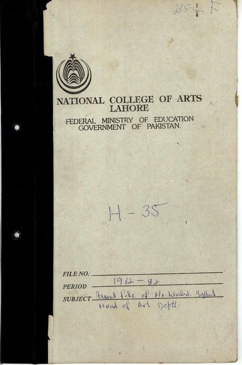 Cover of a file. Title text appears at the top with three fields below. “File No.” is blank, though “H-35” is written in pen high above the line. The next field, “Period,” is filled in with handwritten text.